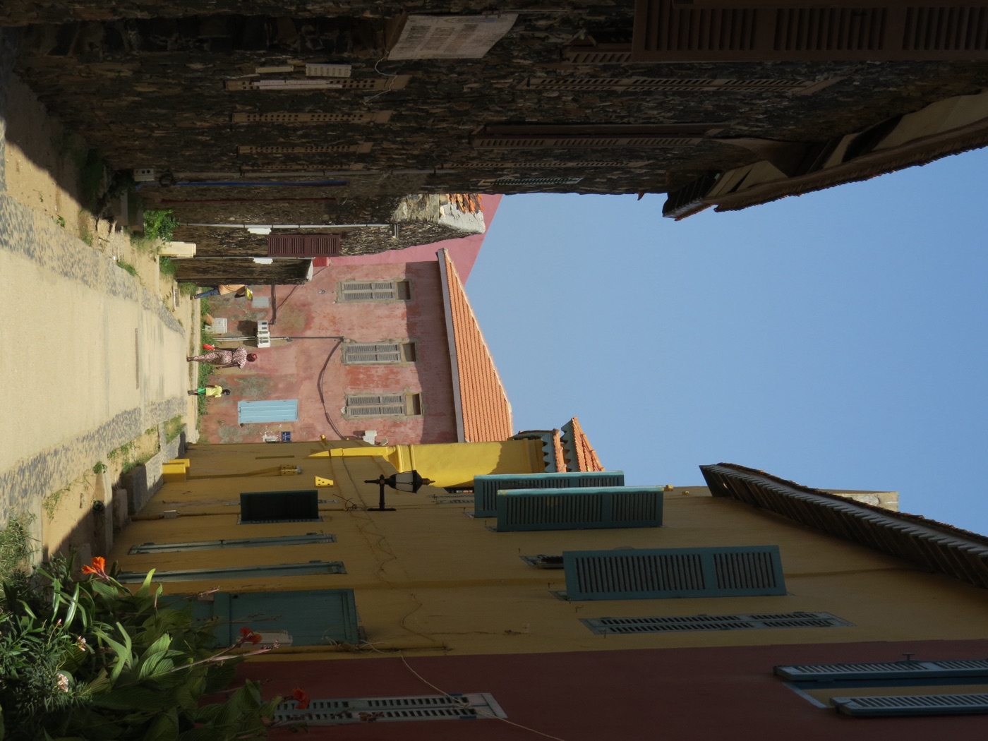 A colorful street on Gorée Island near Dakar, Senegal